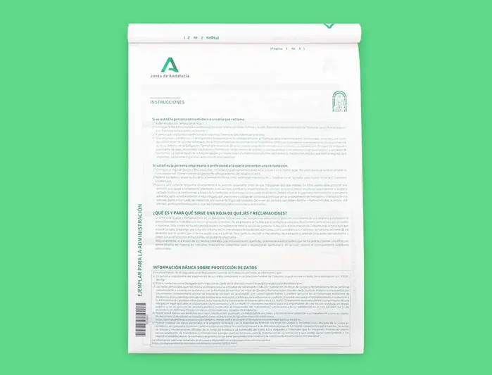 Liderpapel Libro de Hojas de Reclamaciones Oficiales Junta de Andalucía, Formato DIN A4, 24 Juegos Originales + 2 Copias