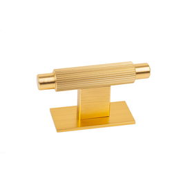 Viefe Pomo Aluminio Modelo Arpa Plate Con Placa Efecto Inox Negro Cepillado Laton Cepillado Diseño Minimalista Muebles