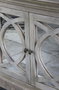 DKD Home Decor Buffet Toscana 45 x 90 x 200 cm Blanco Natural Madera Maciza Mango Espejo Hecho a Mano 4 Puertas 2 Estanterias