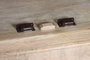 DKD Home Decor Buffet Toscana 45 x 90 x 200 cm Blanco Natural Madera Maciza Mango Espejo Hecho a Mano 4 Puertas 2 Estanterias