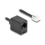 DeLOCK 88720 Cable de teléfono en espiral RJ11 a RJ45 de 1 m, Negro