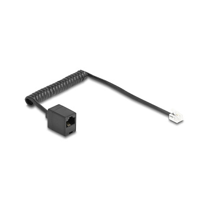 DeLOCK 88720 Cable de teléfono en espiral RJ11 a RJ45 de 1 m, Negro