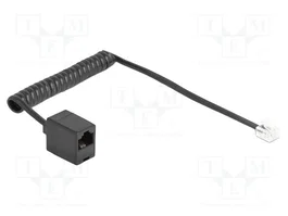 DeLOCK 88720 Cable telefónico en espiral RJ11 a RJ45 negro 1 m