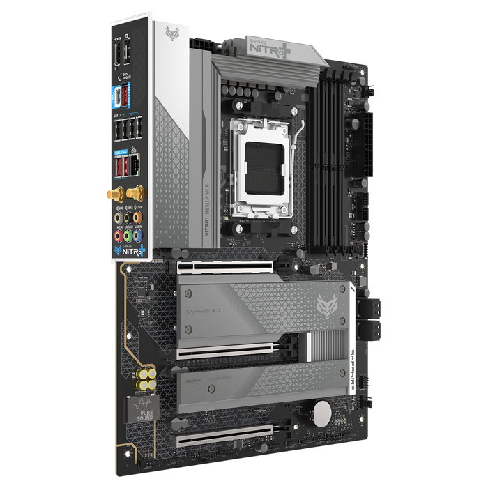 Sapphire Placa Base NITRO+ B850A WiFi 7 AMD Socket AM5 DDR5 Micro ATX con 1xHDMI 1.4 1xDP 1.2