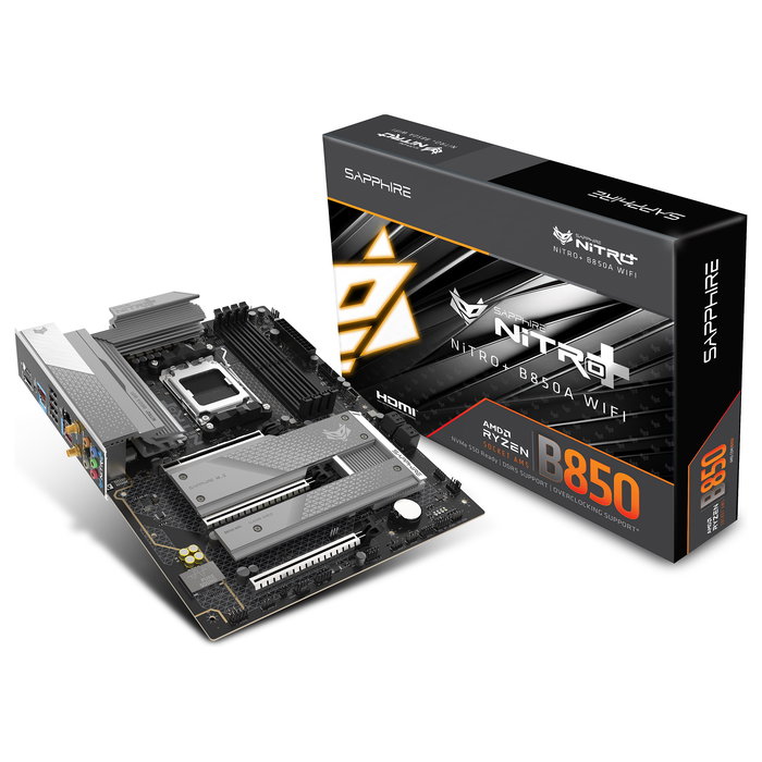 Sapphire Placa Base NITRO+ B850A WiFi 7 AMD Socket AM5 DDR5 Micro ATX con 1xHDMI 1.4 1xDP 1.2
