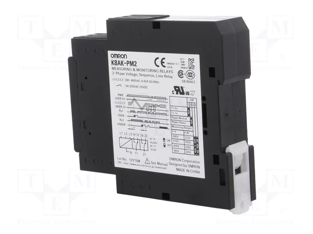 OMRON K8AK-PM2 Relé de monitorización de tensión SPDT