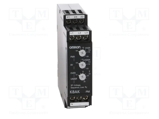 OMRON K8AK-PM2 Relé de monitorización de tensión SPDT