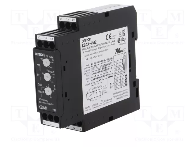 OMRON K8AK-PM2 Relé de monitorización de tensión SPDT