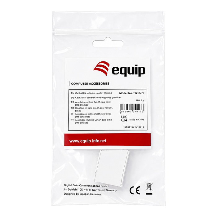 EQUIP Módulo Keystone-Koppler blindado Cat6A RJ45 Gris 125581