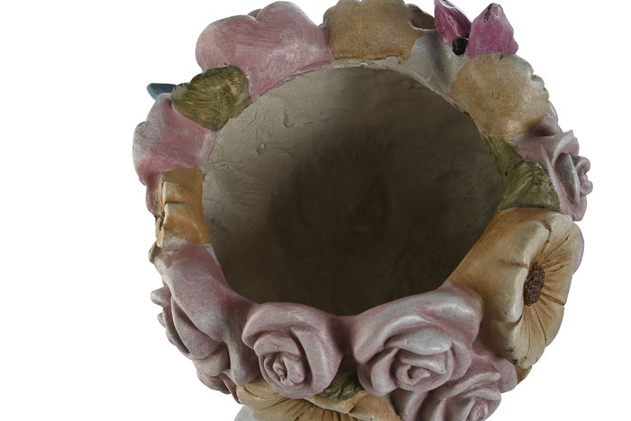 DKD Home Decor Macetero Shabby Busto Gris Multicolor 32 x 53 x 28 cm