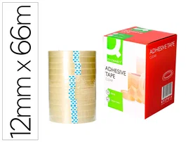 Q-connect Cinta Adhesiva Transparente 66m x 12mm - 66 Metros - Para Embalaje y Sujeción