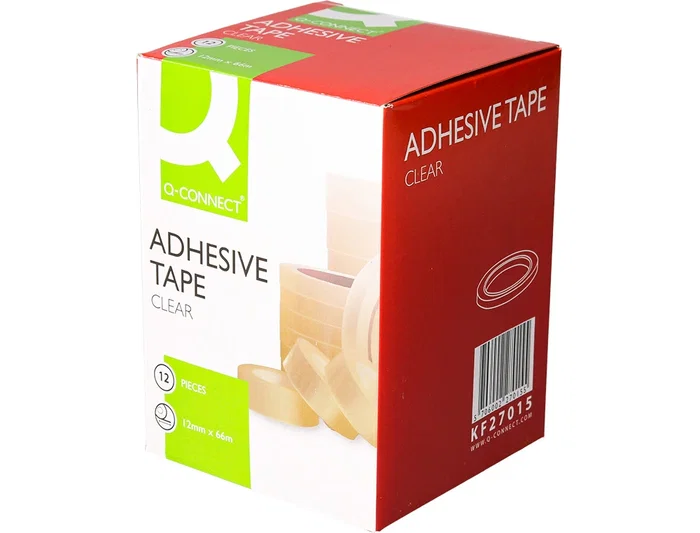 Q-connect Cinta Adhesiva Transparente 66m x 12mm - 66 Metros - Para Embalaje y Sujeción Q-connect Cinta Adhesiva Transparente 66m x 12mm - 66 Metros - Para Embalaje y Sujeción