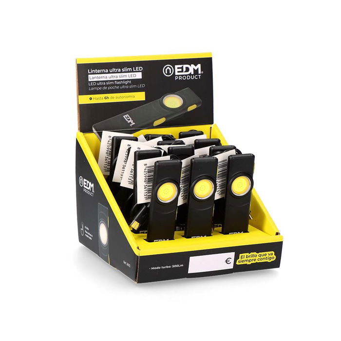 Edm Linterna led ultra slim shadow 5W 8 modos 6h autonomía, 25 x 16 x 102 mm