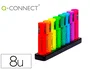 Q-connect Rotulador Fluorescente Neón Punta Biselada Estuche Sobremesa 8 Colores Surtidos Trazo 1-5mm