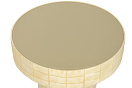 DKD Home Decor Mesita Auxiliar Mosaico Crema