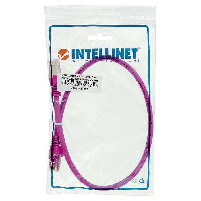 Intellinet Patchkabel RJ45 S/FTP Cat6 Cobre LSZH 0.5 m Rojo - Cable de Red Gigabit