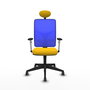 PIQUERAS Y CRESPO Silla de oficina Motilla con mecanismo Sincro, Amarillo/Azul
