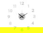 Giftdecor Reloj de Pared Decorativo Adhesivo 35 cm con Números Satinado Plata (Set de 12)