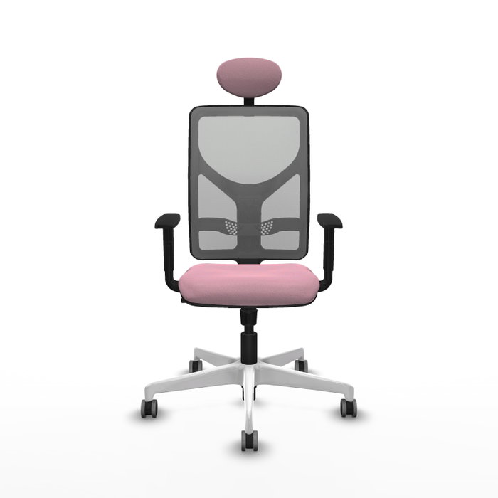 PIQUERAS Y CRESPO Silla de oficina Motilla con mecanismo Sincro, Rosa y Gris