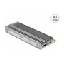 DeLOCK Adaptador PCIe a NVMe M.2 con Iluminación LED, Tarjeta PCI Express x16 (x4/x8) a 1 x M.2 Key M, Enfriamiento Pasivo, Gris, 44 mm