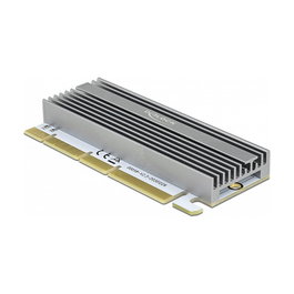 DeLOCK Adaptador PCIe a NVMe M.2 con Iluminación LED, Tarjeta PCI Express x16 (x4/x8) a 1 x M.2 Key M, Enfriamiento Pasivo, Gris, 44 mm