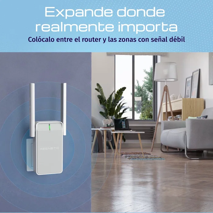 Keenetic Buddy 4 KN-3211 Repetidor WiFi 4 Blanco y Gris