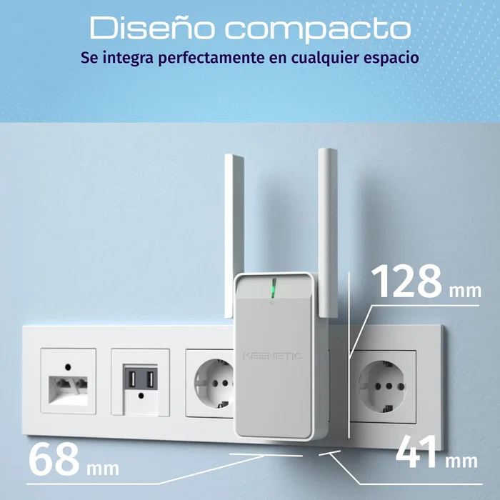 Keenetic Buddy 4 KN-3211 Repetidor WiFi 4 Blanco y Gris