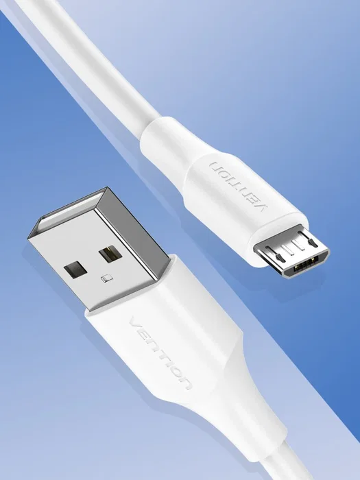 Vention CTIWG Cable USB 2.0 USB A Macho a Micro-USB B Macho 1.5 Metros para Transferencia de Datos y Carga Color Blanco