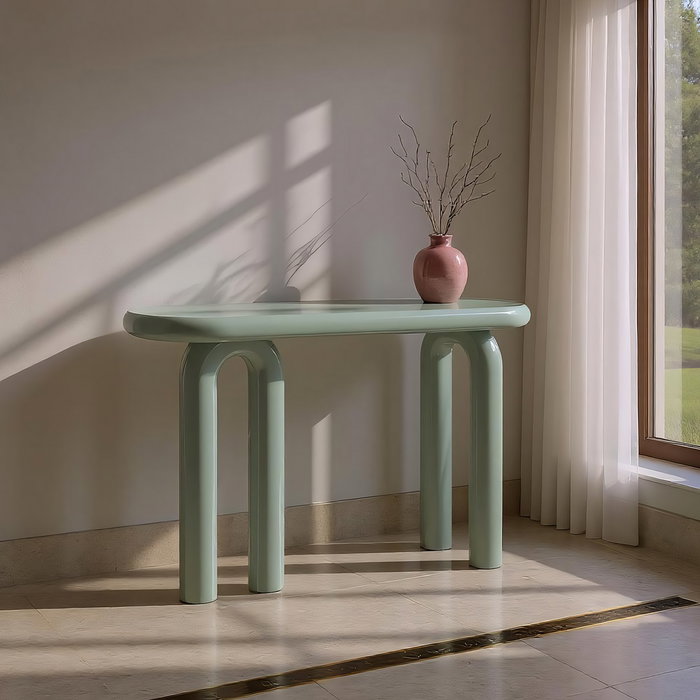 Consola Lacado Verde Dm Entrada 120 X 35 X 80 cm Consola Lacado Verde Dm Entrada 120 X 35 X 80 cm