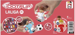 CHICOS Pack 2 Jugadores Footflip La Liga Blanco y Rojo con Balón