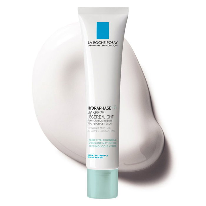 La Roche-Posay HYDRAPHASE HA UV LIGERA - Crema Hidratante Facial con Ácido Hialurónico y SPF 25 Protección UVA/UVB, Textura Ligera, 40 ml