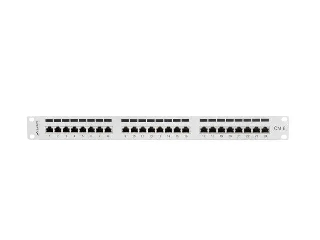 LANBERG PPS6-1024-S Panel de parcheo 1U, 24 puertos RJ-45 Cat6, Gris