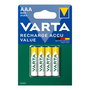 Varta 56613101404 Batería Recargable AA NiMH 800 mAh, Pack de 4 unidades, Color Azul y Verde