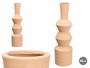 Giftdecor Jarron Geometrico 60 cm Marron Ceramica (Set de 4)