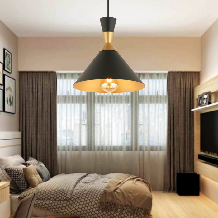 Opviq RT-17 Lámpara de Araña de Metal Negra con Altura Ajustable para Decoración del Hogar Elegante y Acogedora