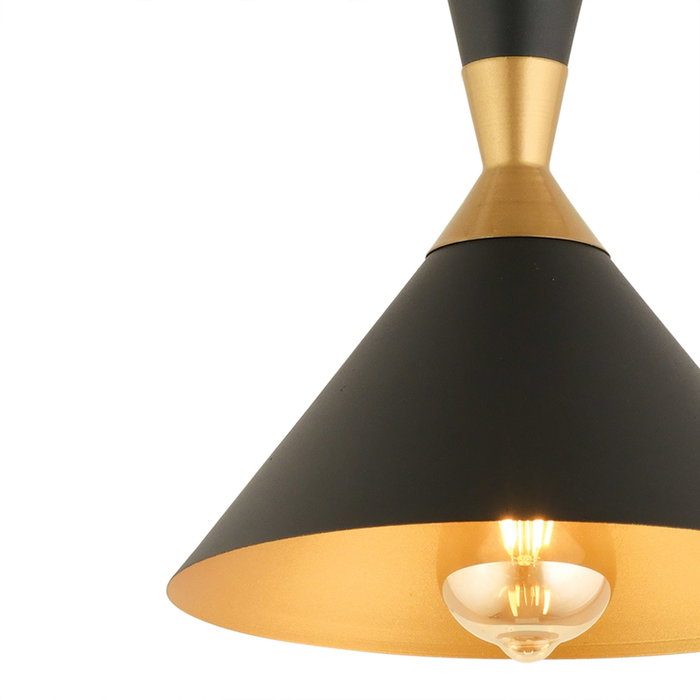 Opviq RT-17 Lámpara de Araña de Metal Negra con Altura Ajustable para Decoración del Hogar Elegante y Acogedora