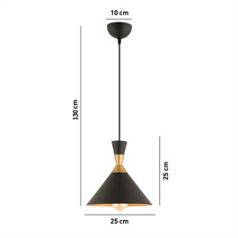 Opviq RT-17 Lámpara de Araña de Metal Negra con Altura Ajustable para Decoración del Hogar Elegante y Acogedora