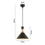 Opviq RT-17 Lámpara de Araña de Metal Negra con Altura Ajustable para Decoración del Hogar Elegante y Acogedora