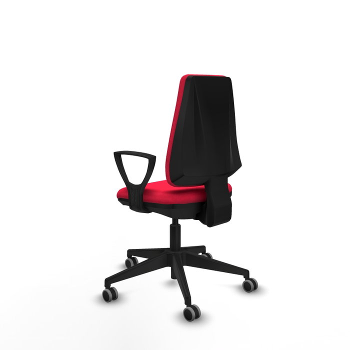 PIQUERAS Y CRESPO Silla de oficina Elche en color rojo con brazos fijos PIQUERAS Y CRESPO Silla de oficina Elche en color rojo con brazos fijos
