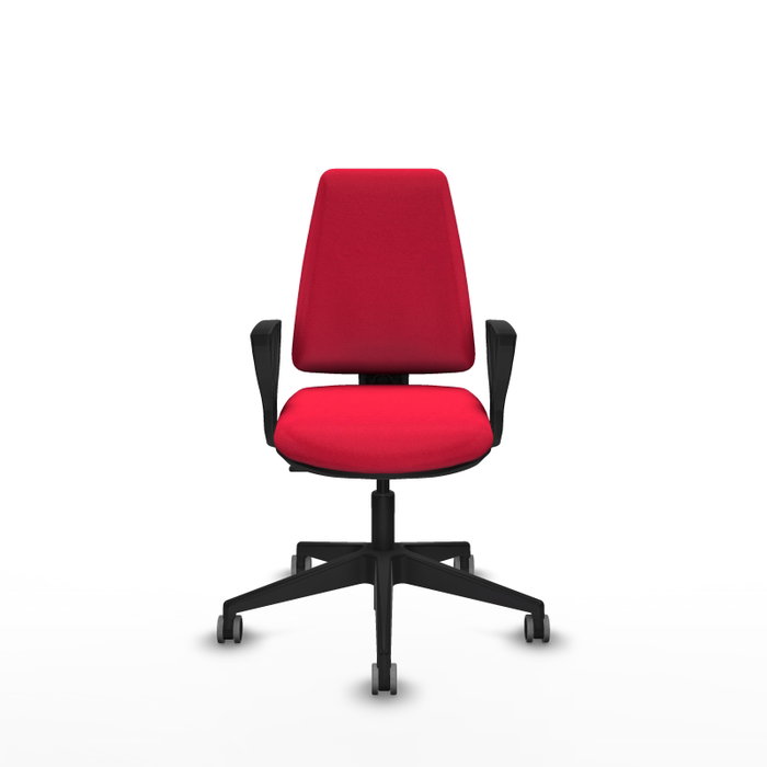 PIQUERAS Y CRESPO Silla de oficina Elche en color rojo con brazos fijos PIQUERAS Y CRESPO Silla de oficina Elche en color rojo con brazos fijos