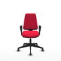 PIQUERAS Y CRESPO Silla de oficina Elche en color rojo con brazos fijos