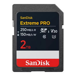 SanDisk Extreme PRO Tarjeta de Memoria SDXC UHS-I 2 TB, Clase 10, V30, U3, 250 MB/s Lectura, 150 MB/s Escritura, Resistente