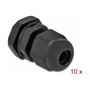 DeLOCK Prensacables PG7, 10 unidades, Negro