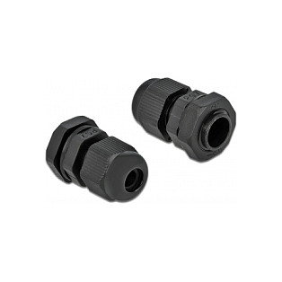 DeLOCK Prensacables PG7, 10 unidades, Negro