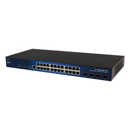 ALLNET ALL-SG8428M-10G Switch Gestionado Layer 2, 24 Puertos Gigabit Ethernet, 4 Puertos SFP+ 10G, 128 Gbit/s, Sin Ventilador, Montaje Rack
