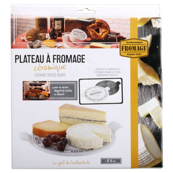 Totally Addict Bistrot Fuente para Quesos de Cerámica, Colección Bistrot, Diámetro 26 cm