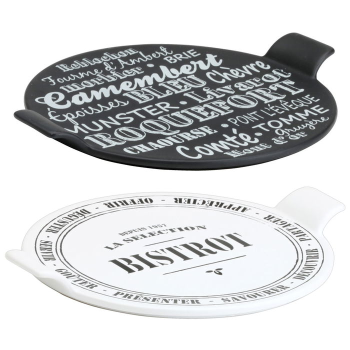 Totally Addict Bistrot Fuente para Quesos de Cerámica, Colección Bistrot, Diámetro 26 cm