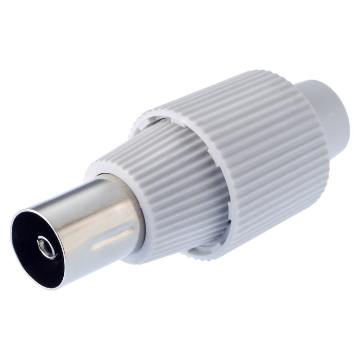 Kathrein EMK 62 Conector Coaxial Recto IEC Plata Blanco Metal Plástico Kathrein EMK 62 Conector Coaxial Recto IEC Plata Blanco Metal Plástico