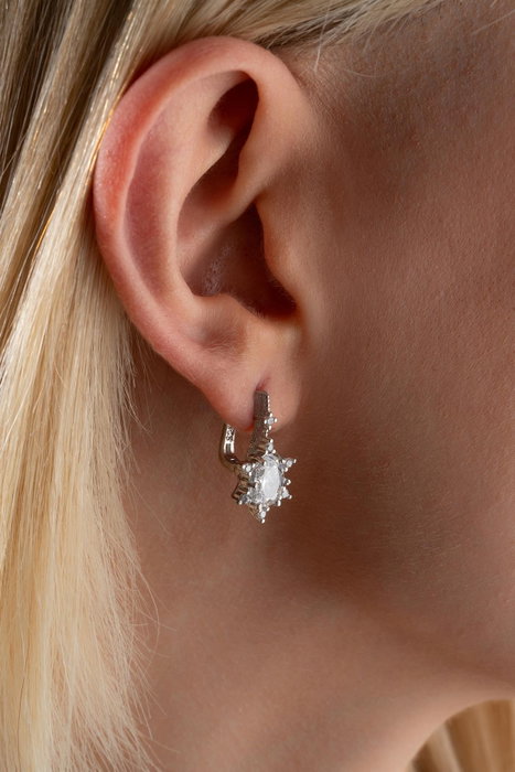 Heliophilia Silver NRZ999196 Conjunto Collar y Pendientes de Plata de Ley 925 con Circón Blanco Elegante para Mujer