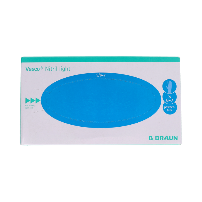 B. Braun Vasco Nitril Light Guantes de Nitrilo Sin Polvo Talla S B. Braun Vasco Nitril Light Guantes de Nitrilo Sin Polvo Talla S